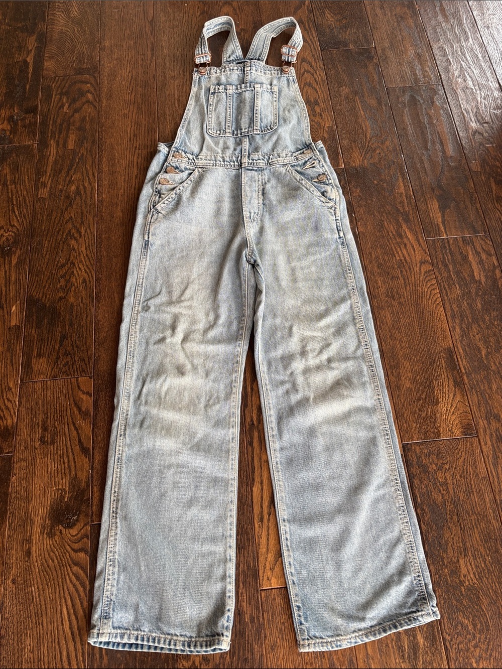 GAP Relaxed Fit Girls Light Wash Denim Overalls